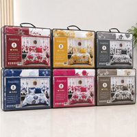 En stock : Ensemble complet de literie imprimée 8 pièces pour lit King Size avec rideaux, emballage de vente au détail