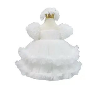 2023 nuovo abito da sposa per festa di compleanno BB abito da principessa galleggiante a 5 strati per il Design delle bambine per bambini tutto l'anno