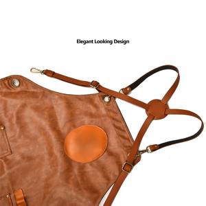 Style High Quality Adult Size Adjustable Fashion Cross Back <b>Apron</b> With Pockets LPN-0069 - Product Image 3