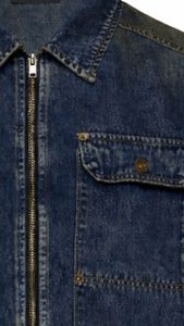 Veste en jean surdimensionnée à capuche de haute qualité OEM 2025, style streetwear, logo sur le devant en toile, 100% coton, vestes pour hommes - Product Image 4