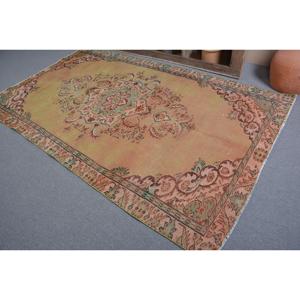 Vintage Turkish Rug 5.4x9.2 ft (166x280 cm), <b>Brown</b> Ikat <b>Wool</b> Rug - Product Image 4