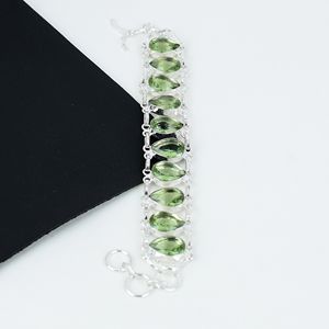 Beautiful Designer 925 Sterling <b>Silver</b> <b>Bracelet</b> with Green Amethyst Handmade Fine <b>Charm</b> Jewellery for Her Celebrate Thanksgiving - Product Image 3
