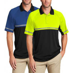 Ventes en gros OEM, polos de travail à manches courtes en coton 100% pour hommes, vêtements de sécurité réfléchissants, haute visibilité - Product Image 4