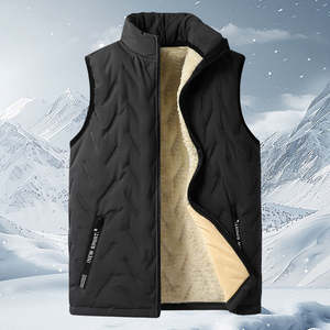 <b>Mens</b> Winter Vests Outerwear Fleece Lined Puffer Vest Warm Casual Quilted Bubble <b>Sherpa</b> Vest <b>Jacket</b> Windproof Polyester Waistcoat - Product Image 3