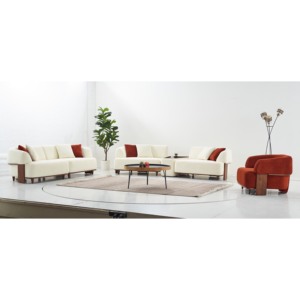 Canapé-lit convertible moderne Jaguar 3 places, extensible, en tissu microfibre, tissage uni, poids moyen, résistant aux taches - Product Image 2