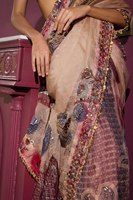 Sari de fête tendance en soie Georgette de qualité supérieure, entièrement fait main, avec bordure en dentelle fantaisie multicolore, léger et élégant