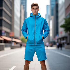 Chaqueta de lluvia de alta calidad, traje, chaqueta deportiva, chaqueta con cremallera, conjunto cortavientos de dos piezas, chándales para hombre - Product Image 2