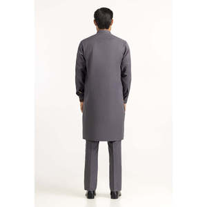 ชุดคุร์ตะทรงปกติสีเทาสำหรับผู้ชายสำหรับชุดเจ้าบ่าว - Product Image 3