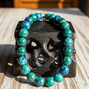 Collar de diseño anudado a mano de plata 925 de 18 pulgadas para mujer, piedra de crisocola Natural, accesorio de moda con cuentas, regalo - Product Image 5