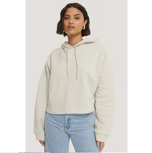 Custom Embroidery Cropped zip-up <b>Slouchy</b> Drawstring Hoodies Pullover Print <b>Jumper</b> Oversize <b>Women</b> Dress Sweatshirt - Product Image 1