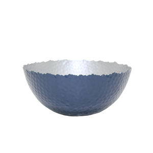 Design élégant bol de service alimentaire en fer de forme ronde argent/bleu fini cuisine et table de service et bols décoratifs faits à la main - Product Image 1
