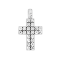 <strong>Best</strong> <strong>Selling</strong> 14K Gold Plated Classic Hip Hop <strong>Cross</strong> Pendant Round Cut Two Row <strong>Moissanite</strong> Diamond Jewelry for Gift