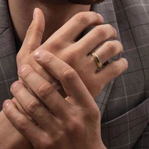 Anillo de Boda Clásico Minimalista para Hombre, Plata de Ley 925 Maciza, Chapado en Oro, Tallas Personalizadas, Joyería para Fiesta, Aniversario, Compromiso - Product Image 3