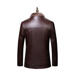 Col rabattu fermeture éclair personnalisée fermeture Top qualité en cuir véritable peau de chèvre veste hommes affaires vestes en cuir pour hommes - Product Image 3