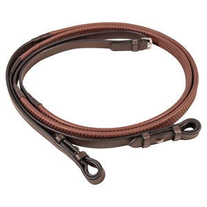 Riendas de goma marrón Premier para caballos, riendas ecuestres de cuero de búfalo flexibles, agarre Superior, competiciones de equitación, broca escolar - Product Image 1