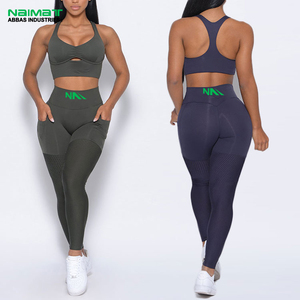 Sujetador deportivo Sexy de alto impacto, mallas de Yoga transpirables para entrenamiento, envío directo, ropa deportiva para gimnasio, conjuntos de ropa deportiva sólidos de 2 piezas - Product Image 1