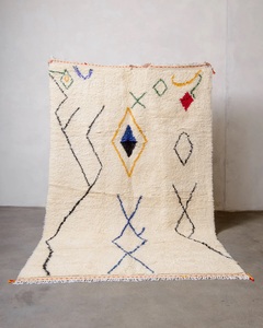 Tapis berbère vintage marocain en détresse sans perte de cheveux tapis en laine marocain tapis en laine chambre bureau - Product Image 1