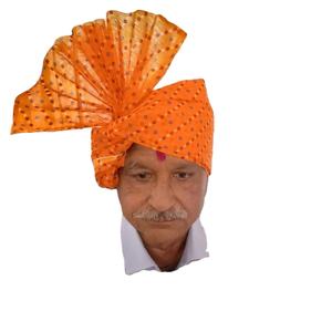 Turban indien Rajasthani en coton imprimé Safa Pagri Barati Lehariya pour hommes casquettes de fête casquettes de mariage - Product Image 1