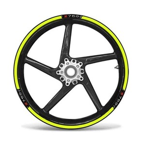 Strisce Fluorescenti Gialle per Cerchioni Moto Kawasaki Z750 Misura 17 Pollici - Product Image 1