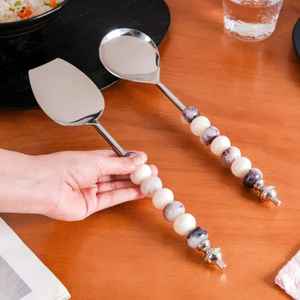 Ensemble de serveurs à salade en acier inoxydable brossé doré, écologique, passe au lave-vaisselle, 2 magnifiques poignées, idéal pour les fêtes et les banquets - Product Image 5