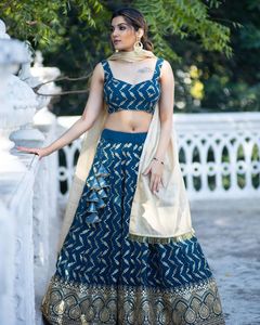 Lehngaha choli gorgette ผ้าไหมพิเศษสำหรับงานแต่งงาน - Product Image 4