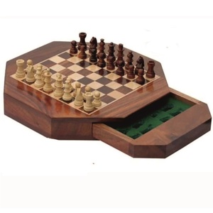 Royal Mini Square <b>Wood</b> Chess Board 12" Luxury Handmade for Office - Product Image 2