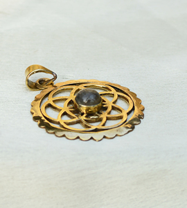 Venta al por mayor 14K Chakra chapado en oro labradorita colgante lindo occidental boda fiesta joyería regalo para mujeres con diamante piedra principal - Product Image 5