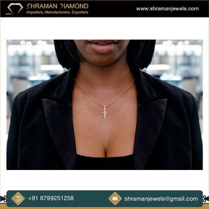 Vente en gros : Pendentifs mini-dague médiévale ornés de diamants, en or massif 10K avec diamants naturels véritables, prix de gros - Product Image 4