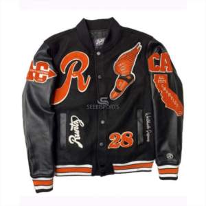 Autocollant numérique entièrement personnalisable Bomber Jacket Men Varsity Baseball Casual Button Design College Letterman Winter Wear Dyed - Product Image 2