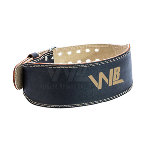 Ceinture de soutien professionnelle en cuir de vachette antidérapante pour musculation, tractions et dips, idéale pour l'entraînement en salle de sport - Modèle 2026 - Product Image 1
