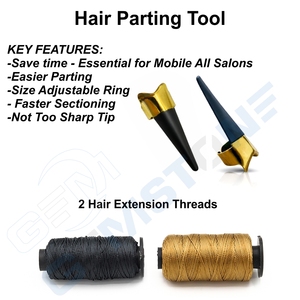 Kit d'outils professionnels pour extensions de cheveux à micro-anneaux – Pince à fermer et ouvrir les anneaux, crochet à boucle, pinces de sectionnement, perles, fil - Product Image 5