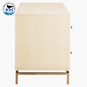 Modern Extendable Bedroom Nightstand with 4-Drawer Storage Faux Shagreen <b>Sideboard</b> for Living Room Home Furniture - Product Image 5