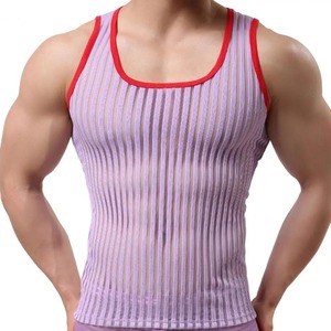 Alta calidad 180gsm 100% algodón blanco gris en blanco camisetas sin mangas para hombres - Product Image 5