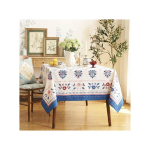 Nappe Minimaliste en Coton, Motif Feuilles Botaniques, Blanche, Rectangulaire, pour Table à Manger, Décoration Maison, Fournisseur en Gros - Product Image 4