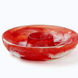 Bol de service décoratif en résine d'origine indienne, unique, poli à la main, écologique, lavable au lave-vaisselle, pour les fêtes - Product Image 4