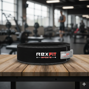 Ceinture de musculation en cuir de vachette RexFit, boucle à levier réglable, soutien pour l'entraînement, ceinture de musculation en cuir - Product Image 3