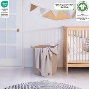 Manta Bebé Alina - 80x100cm (100% Algodón Orgánico-380gr) Beige Natural - Product Image 3