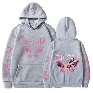 Sudadera con capucha de gran tamaño informal de otoño para hombres y mujeres Sudadera de algodón 100% con logotipo impreso en la parte delantera y cuello con capucha para invierno - Product Image 3