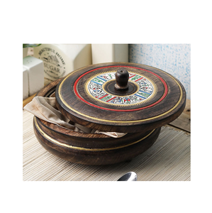 Casseroles et marmites en bois d'acacia Casserole de restaurant Casserole de luxe Forme ronde Cuisine de table d'occasion - Product Image 4