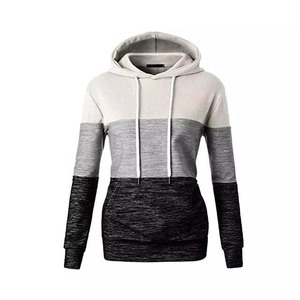 Vente en gros, polaire 100% coton de haute qualité, bloc de couleur, gym, fitness, femmes, logo, broderie, imprimé, pull à capuche - Product Image 1