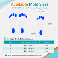 Nouvelle semelle orthopédique personnalisée en gel de silicone pour fasciite plantaire, absorption des chocs et correction du pied plat