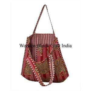 Bolsa de Mano Acolchada Hecha a Mano para Mujer, Hermosa Bolsa de Mercado de Algodón para Compras, Estampado de Tigre Animal, Bolsa de Mano Grande, Bolsa de Mano Funcional - Product Image 3