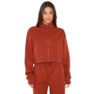 Sudadera con cremallera de diseño mínimo para mujer, diseño clásico de lana, logotipo personalizado, ropa cómoda de invierno, sudadera, ropa al por mayor - Product Image 1