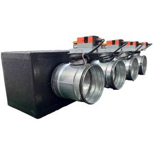 Plénum rectangulaire motorisé industriel Lindab à 4 zones en mousse de polyuréthane avec registres de 160 ou 200 mm pour systèmes CVC - Product Image 1