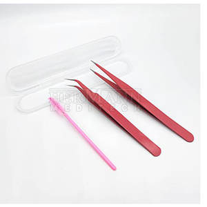 Pinzas para Pestañas de Acero Inoxidable con Punta Recta y Afilada HERMANN MEDITECH HM-ET-204, Logotipo Personalizable para Maquilladores y Belleza - Product Image 2