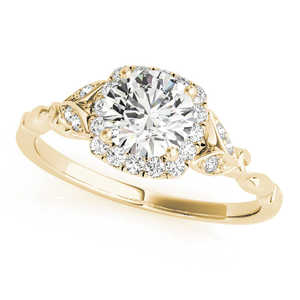 Anillo de Compromiso de Oro Amarillo de 18K con Diamante de 0.89ct, Estilo Antiguo, Elegante y Lujoso - Product Image 1