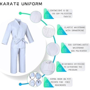 Vêtements d'arts martiaux en coton pour adultes pour MMA karaté et Taekwondo Jiu Jitsu Gi Logo personnalisé OEM - Product Image 5
