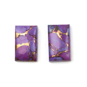 ขายดีที่สุด12x20มม. สี่เหลี่ยมแบนขัดหินขัดสีม่วงทองแดงเทอร์ควอยซ์สำหรับทำเครื่องประดับอัญมณีหลวม - Product Image 1