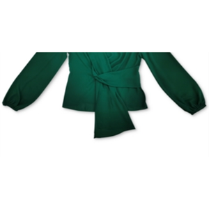 INC International Concepts Top Verde da Donna con Scollo a V, Maniche Lunghe, Dettaglio con Laccetti, Cerniera, Design Elegante a Tutta Lunghezza, ODM XL - Product Image 3