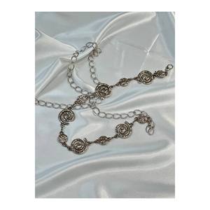 Snail <b>Chain</b> Detail Women's Belt (Waist Belt, Dress Belt, Skirt Belt, <b>Trouser</b> Belt) - Silver - Product Image 2